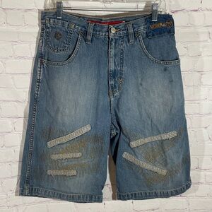 Vintage Vokal Distressed Blue Denim Short